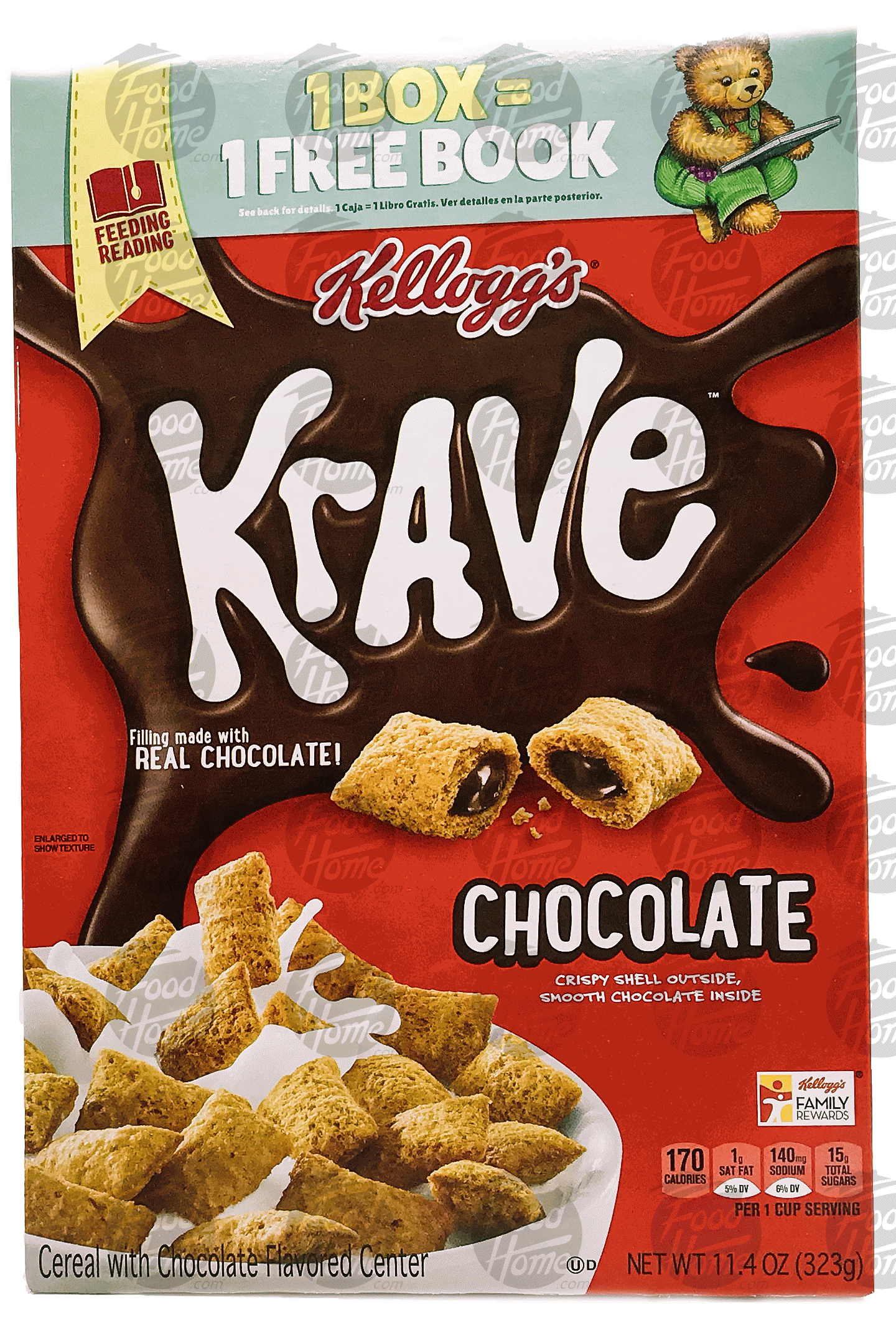 Kellogg Krave cereal with choclate flavored center, box Full-Size Picture